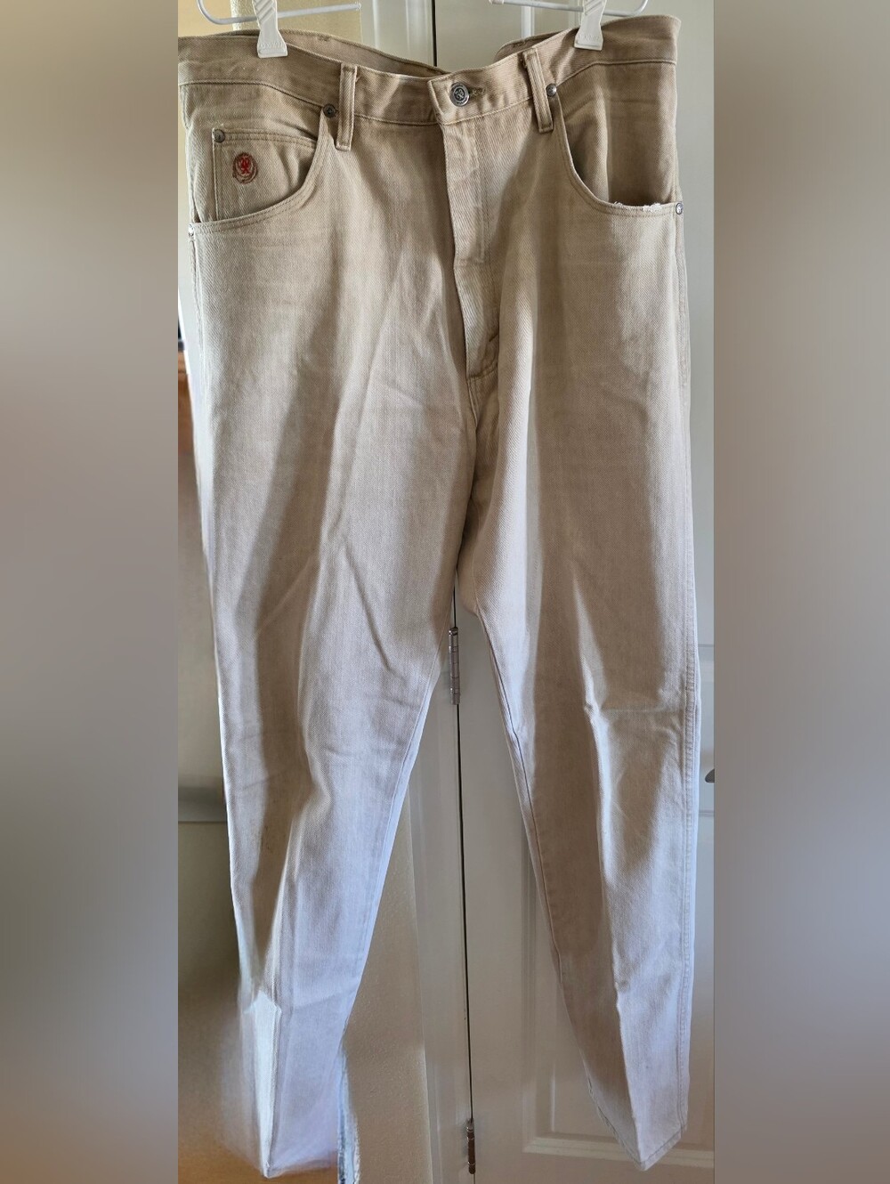 Men's Beige Casual Pants - Classic Straight Fit